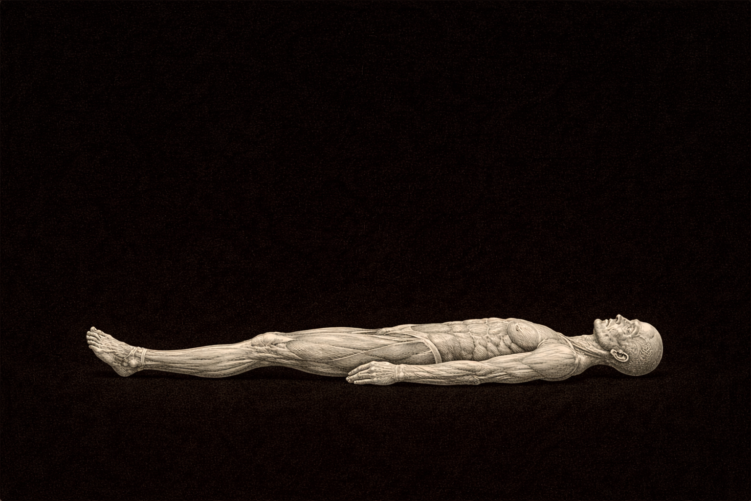 Horizontal. Lying flat. The vertical is over.
